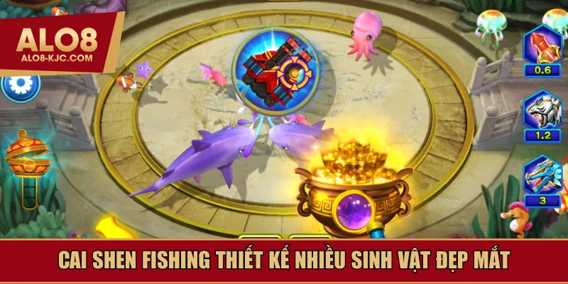 Cai Shen Fishing thiết kế nhiều sinh vật đẹp mắt